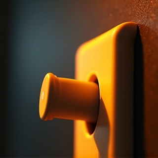 A mechanical switch being flipped on a control panel with warning lights, casting dramatic shadows in moody lighting to symbolize regulatory changes and financial consequences.
